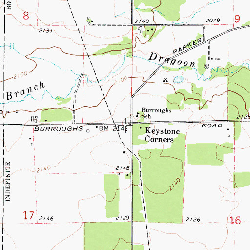 Topographic Map of Keystone Corners, WA