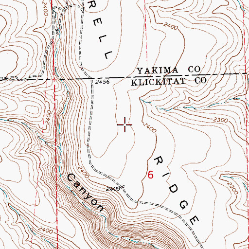 Topographic Map of Kimbrell Ridge, WA