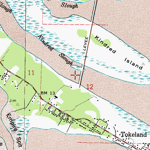 Topographic Map of Kindred Slough, WA