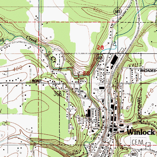Topographic Map of King Creek, WA