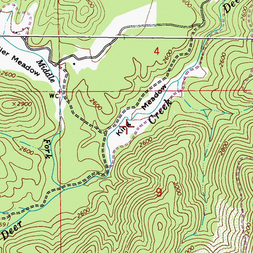 Topographic Map of King Meadow, WA