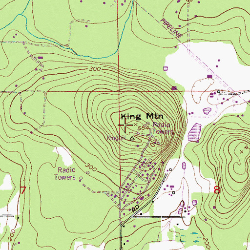 Topographic Map of King Mountain, WA