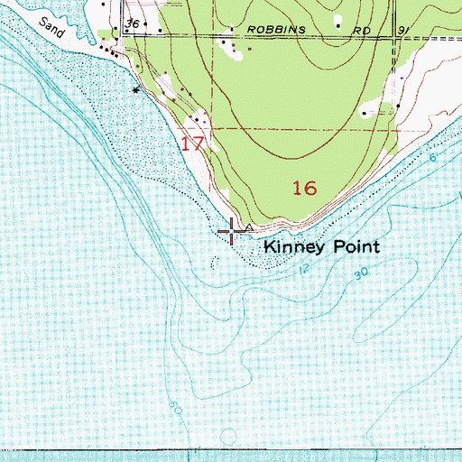 Topographic Map of Kinney Point, WA