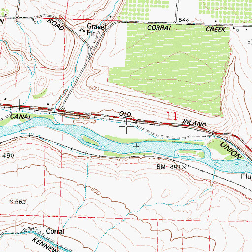Topographic Map of Kiona Canal, WA