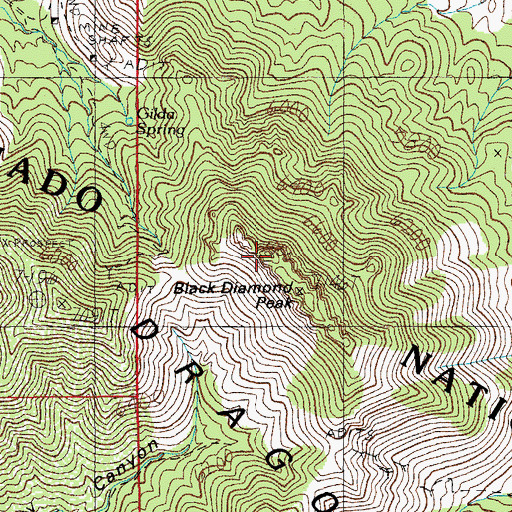 Topographic Map of Black Diamond Peak, AZ