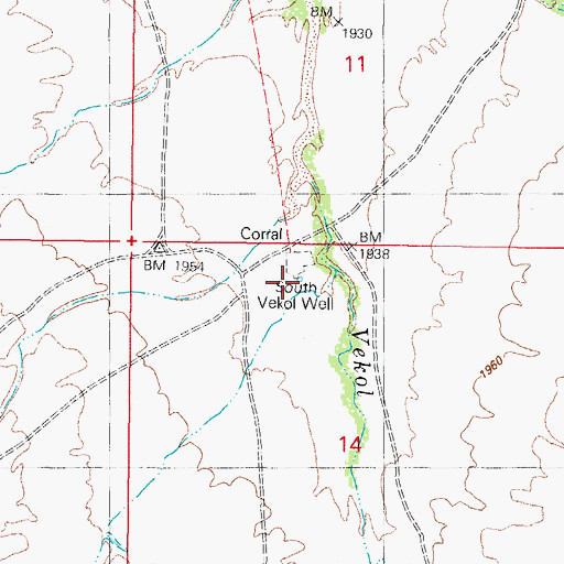 Topographic Map of South Vekol Well, AZ