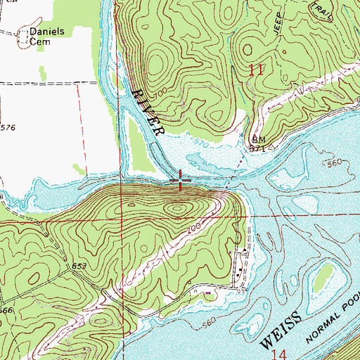Topographic Map of Wolf Creek, AL