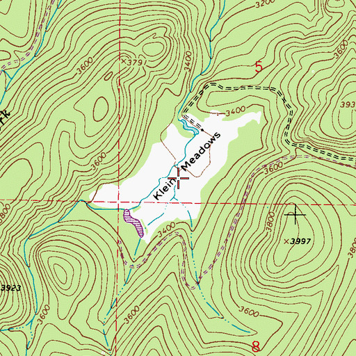 Topographic Map of Klein Meadows, WA