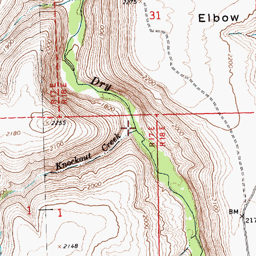 Topographic Map of Knockout Creek, WA