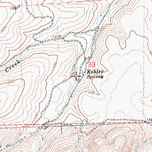 Topographic Map of Kohler Spring, WA