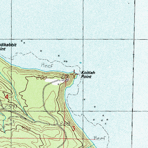 Topographic Map of Koitlah Point, WA