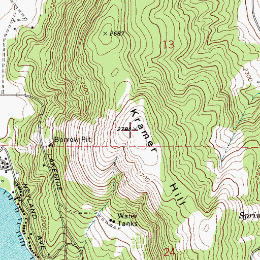 Topographic Map of Kramer Hill, WA