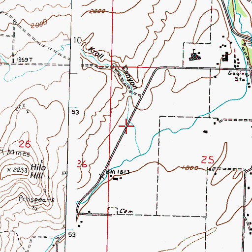 Topographic Map of Kroll Canyon, WA