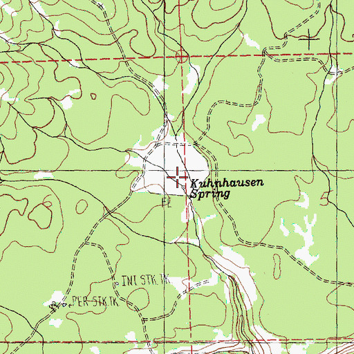 Topographic Map of Kuhnhausen Spring, WA