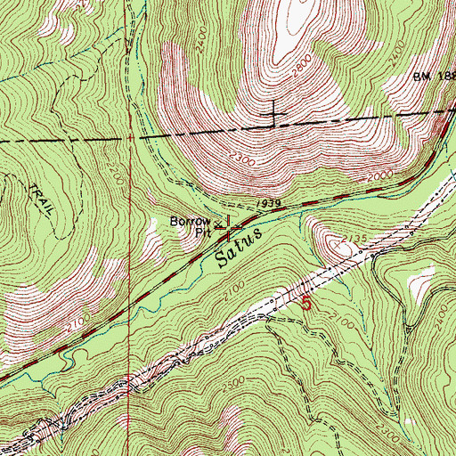 Topographic Map of Kusshi Creek, WA