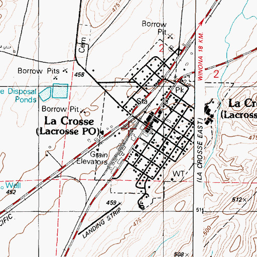 Topographic Map of La Crosse, WA