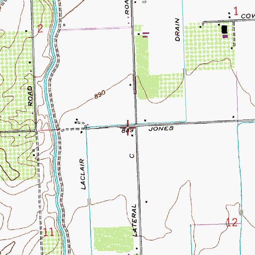 Topographic Map of Laclair Drain, WA