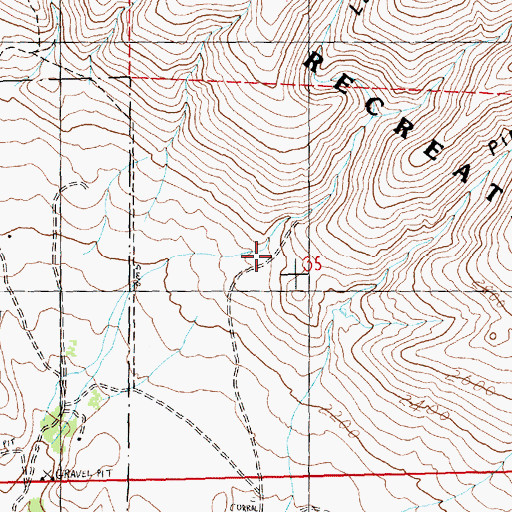 Topographic Map of Lady Bug Canyon, WA