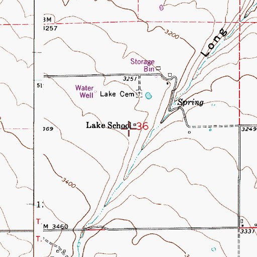 Topographic Map of Lake School, WA