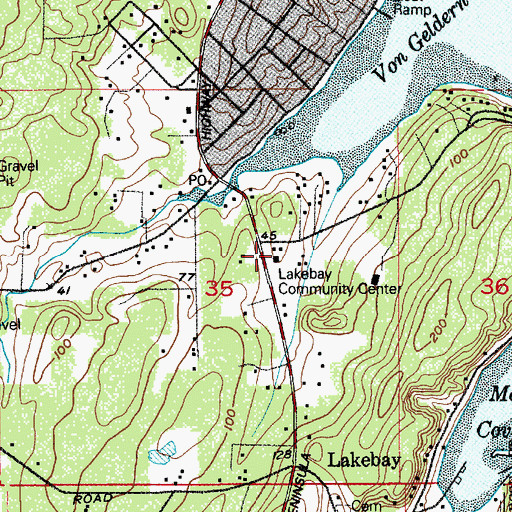Topographic Map of Lakebay School, WA