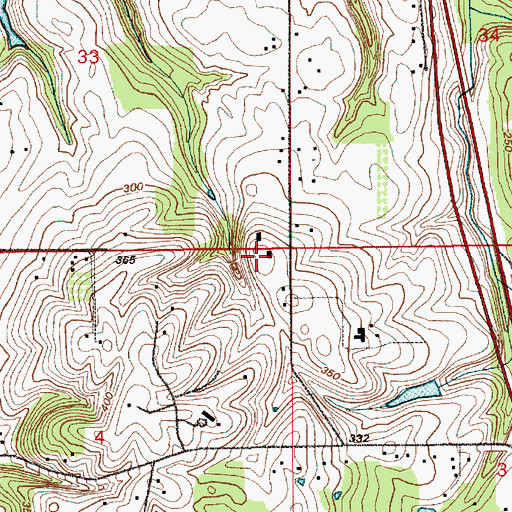Topographic Map of Lambert School, WA