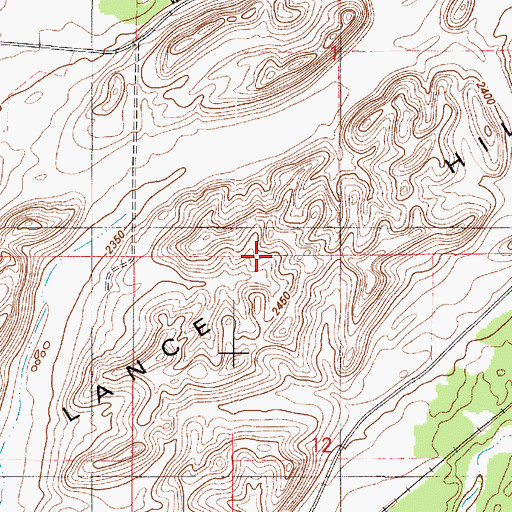 Topographic Map of Lance Hills, WA
