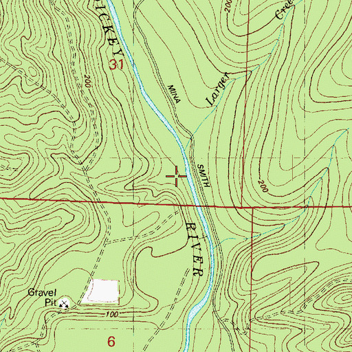 Topographic Map of Larger Creek, WA