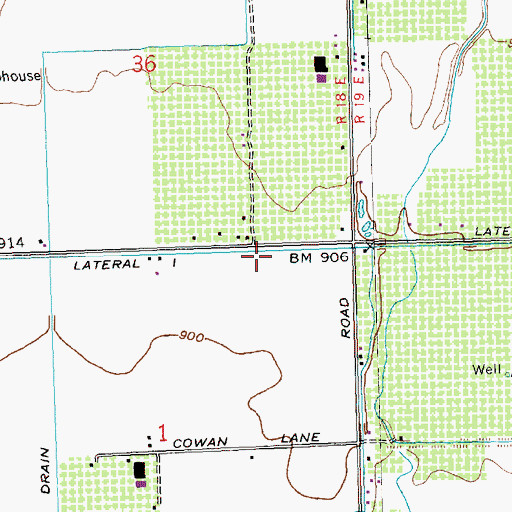 Topographic Map of Lateral 1, WA