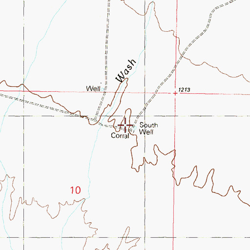 Topographic Map of South Well, AZ