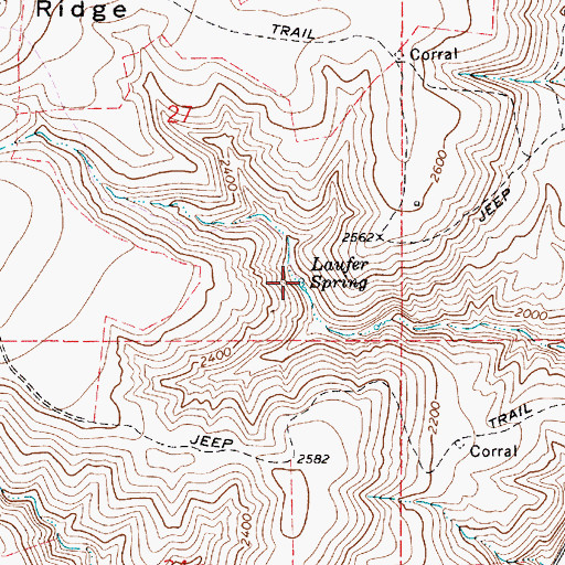 Topographic Map of Laufer Spring, WA