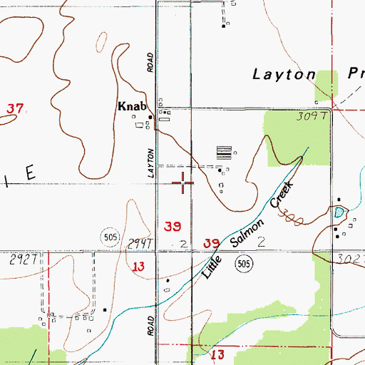 Topographic Map of Layton Prairie School, WA