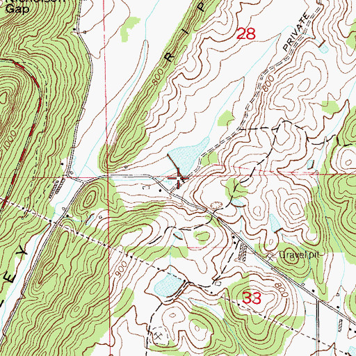 Topographic Map of West Dam, AL
