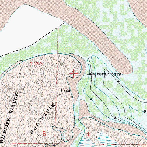 Topographic Map of Leadbetter Point, WA