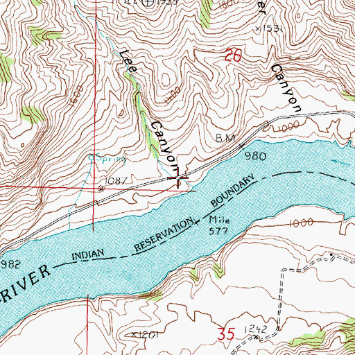 Topographic Map of Lee Canyon, WA