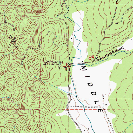 Topographic Map of Left Fork Skamokawa Creek, WA