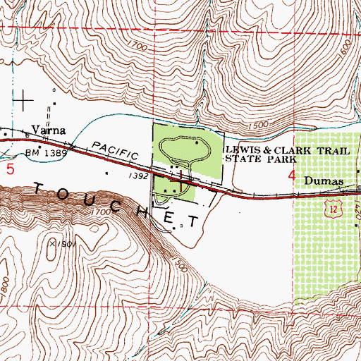 Topographic Map of Lewis, WA