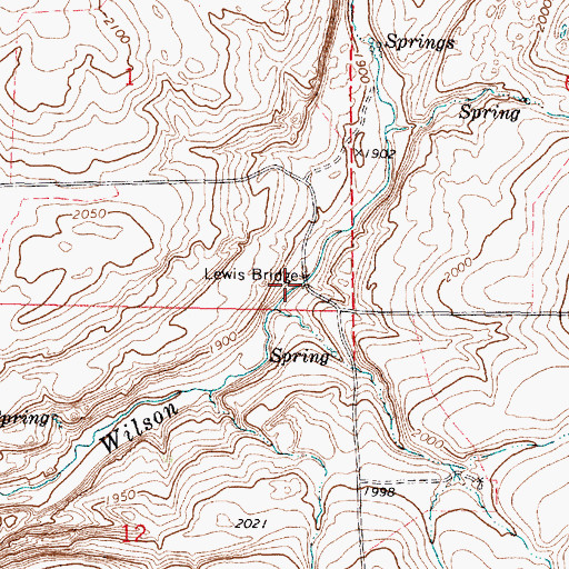 Topographic Map of Lewis Bridge, WA