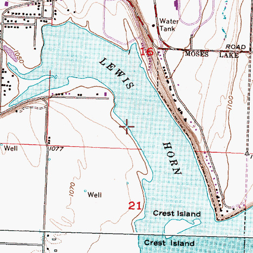 Topographic Map of Lewis Horn, WA