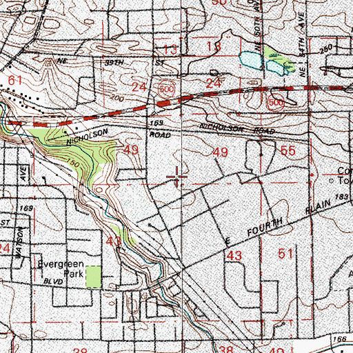 Topographic Map of Lewis Junior High School, WA