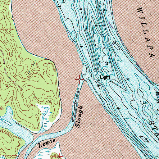 Topographic Map of Lewis Slough, WA