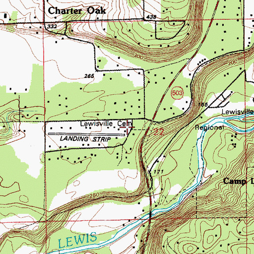 Topographic Map of Lewisville Cemetery, WA