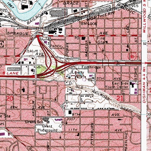 Topographic Map of Liberty Park, WA