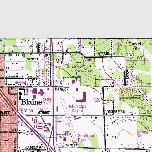Topographic Map of Lincoln Park, WA