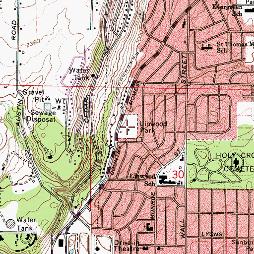 Topographic Map of Linwood Park, WA