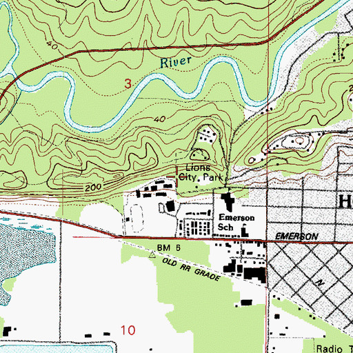 Topographic Map of Lions City Park, WA