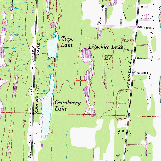 Topographic Map of Litschke Lake, WA