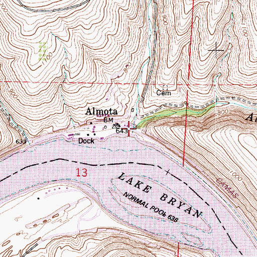 Topographic Map of Little Almota Creek, WA