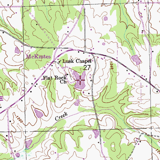 Topographic Map of Fletcher Gilberts Lake, AL