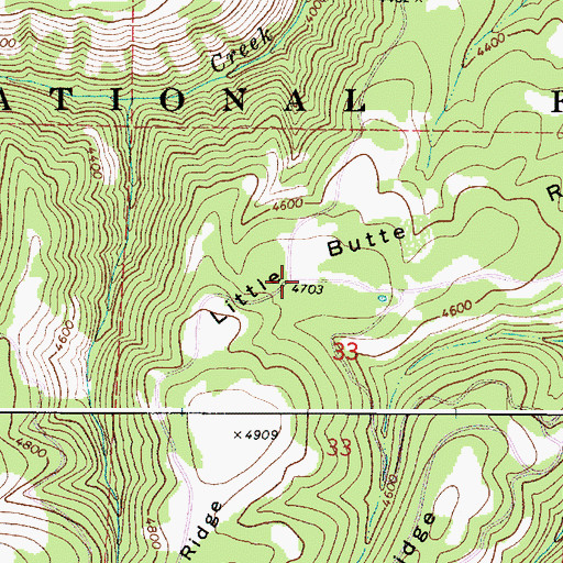 Topographic Map of Little Butte Ridge, WA