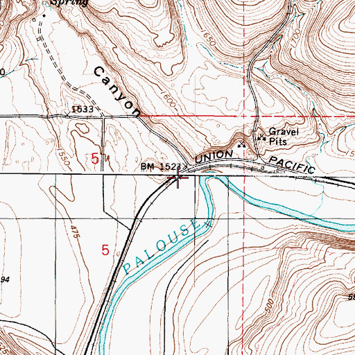 Topographic Map of Little Cove Canyon, WA